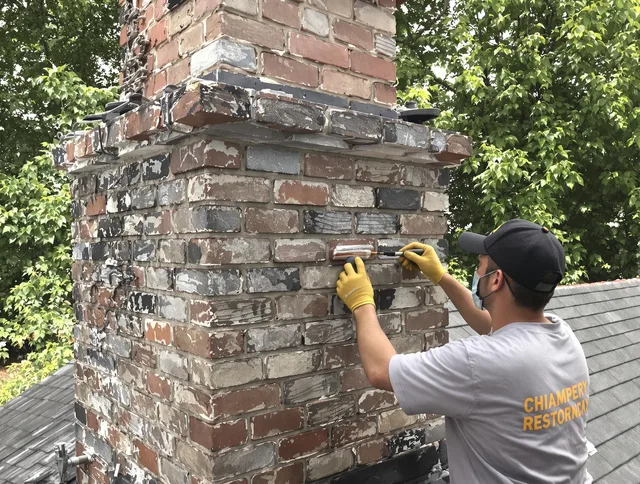 In-progress chimney restoration by Pinellas Park Chimney Sweep in Pinellas Park, FL