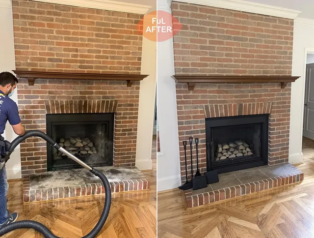 Pinellas Park Chimney Sweep carefully sanitizing a fireplace in Pinellas Park, FL