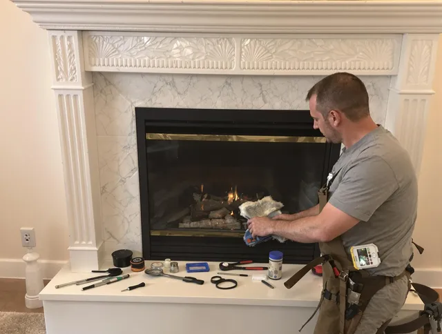 Pinellas Park Chimney Sweep performing fireplace maintenance in Pinellas Park, FL